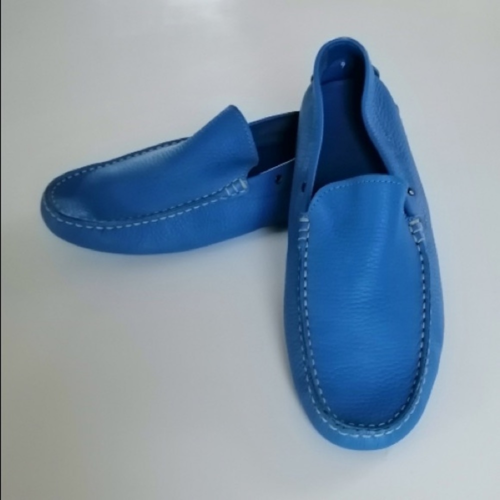 GOMMINO DRIVING SHOES IN LEATHER - BLUE
